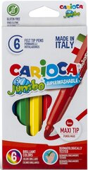Markerid Carioca Jumbo, 6 värvi цена и информация | Принадлежности для рисования, лепки | kaup24.ee