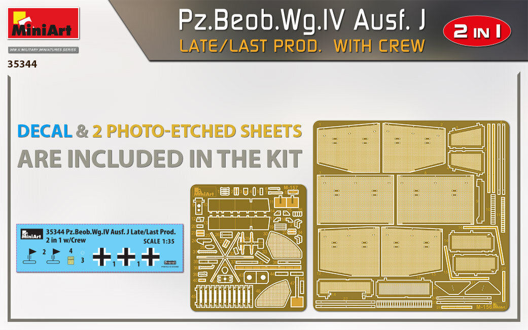 Liimmudel MiniArt 35344 Pz.Beob.Wg.IV Ausf. J Late/Last Prod. 2 IN 1 W/CREW 1/35 hind ja info | Liimitavad mudelid | kaup24.ee