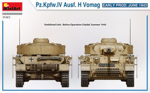 Liimmudel MiniArt 35302 pz.kpfw.iv Ausf. H Vomag. Early Prod. June 1943 1/35 hind ja info | Liimitavad mudelid | kaup24.ee
