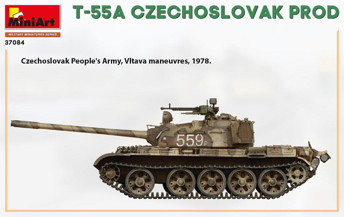 Liimmudel MiniArt 37084 T-55A Tšehhoslovakkia toodang 1/35 цена и информация | Liimitavad mudelid | kaup24.ee