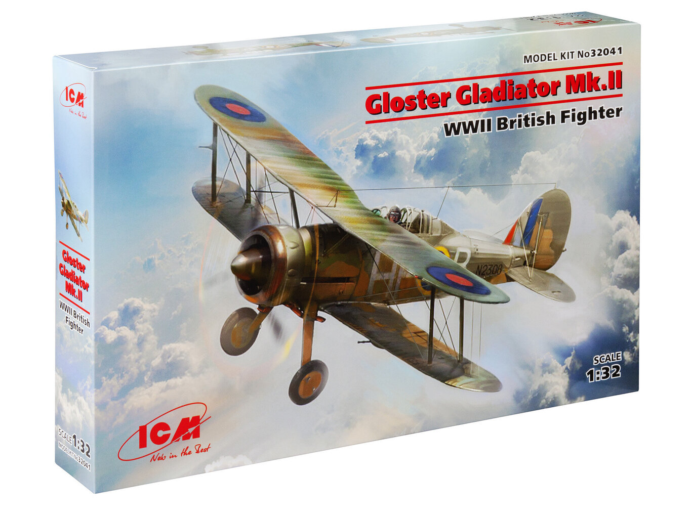 Liimmudel ICM 32041 Gloster Gladiator MK.II 1/32 hind ja info | Liimitavad mudelid | kaup24.ee