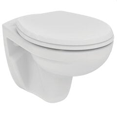 Seinale paigaldatav WC-pott Ideal Standard WC EUROVIT Rimless K881001 / W303001 aeglaselt sulguva kaanega hind ja info | WС-potid | kaup24.ee