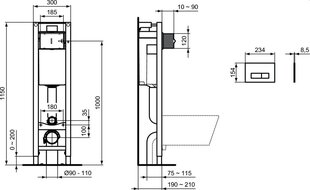 Tualettraami komplekt Ideal Standard 3 in 1 Prosys Eco valge topeltnupu Oleas M2 ja kinnitustega E2332AC hind ja info | WC-poti tarvikud | kaup24.ee