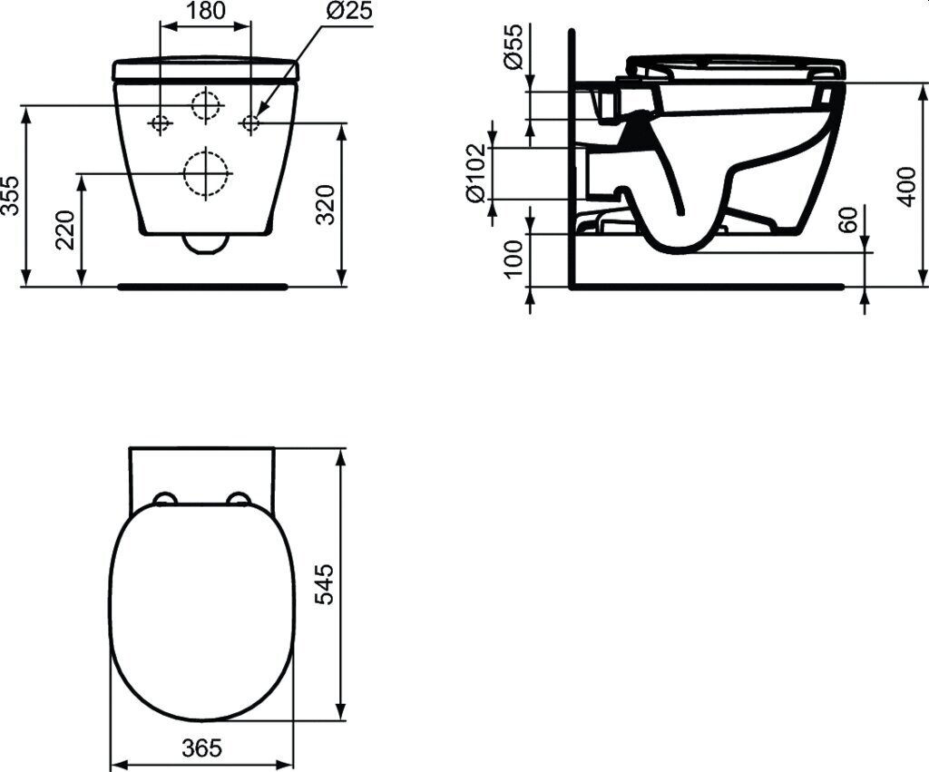 Seinale paigaldatav WC-poti komplekt Ideal Standard WC CONNECT RIM aeglaselt sulguva kaanega цена и информация | WС-potid | kaup24.ee