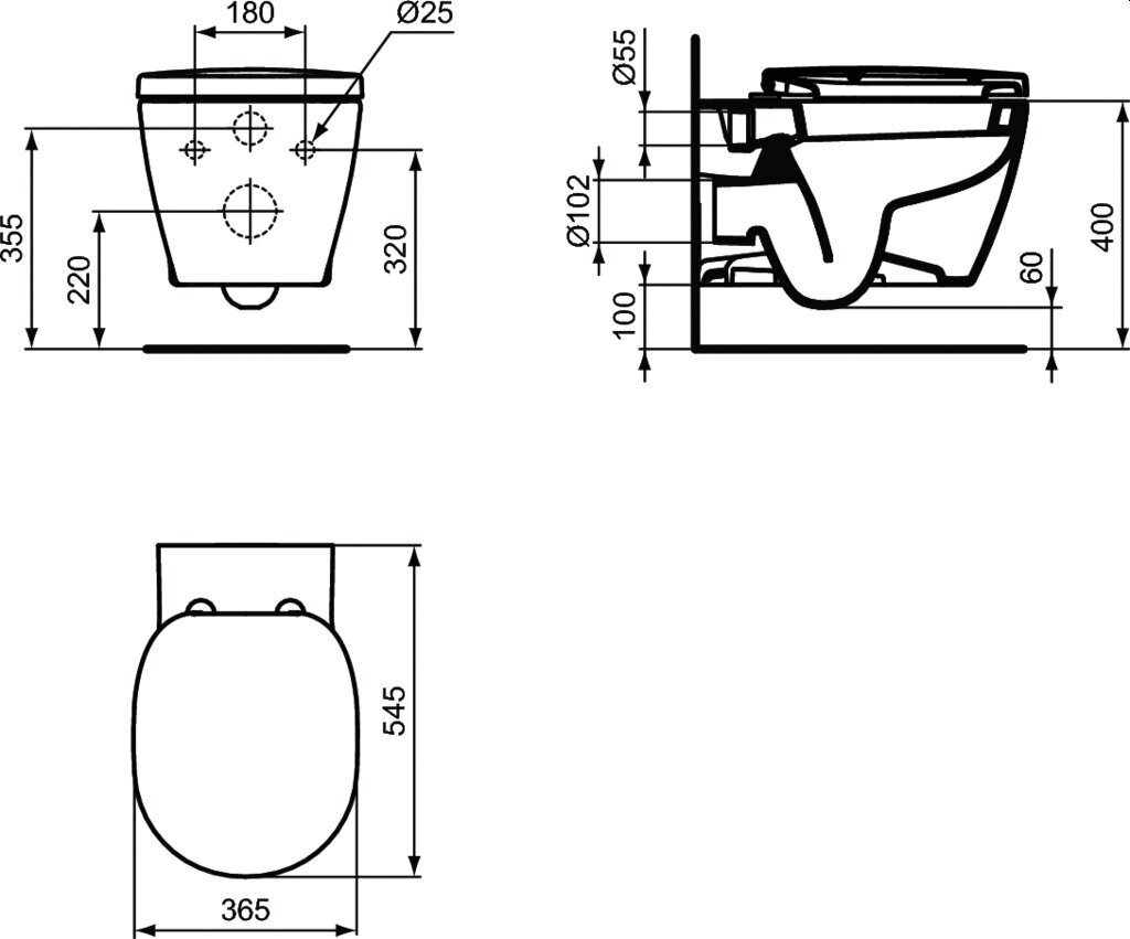 Seinale paigaldatav WC-pott Ideal Standard WC CONNECT RIM, aeglaselt sulguva kaanega E803501 / E772401, valge hind ja info | WС-potid | kaup24.ee