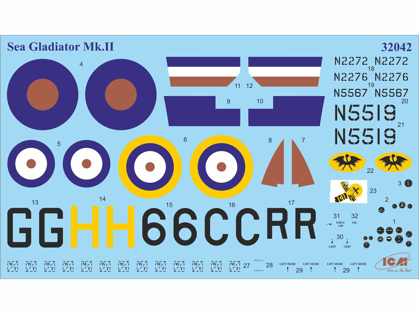 Liimitav mudel ICM 32042 Gloster Sea Gladiator MK.II 1/32 hind ja info | Liimitavad mudelid | kaup24.ee