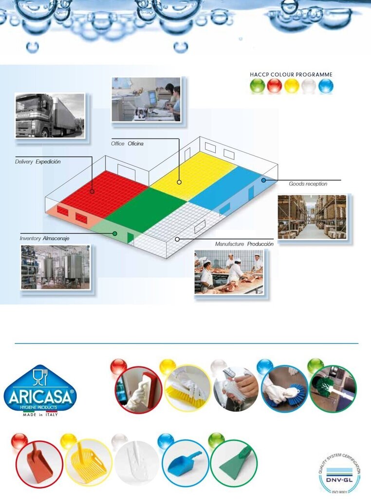 ARICASA põrandahari Hygiene Medium 34cm, punane hind ja info | Puhastustarvikud | kaup24.ee