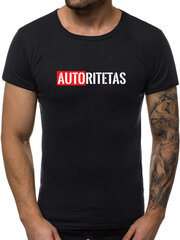 Мужская футболка Autoritetas JS/712005-43408-XXL, черная цена и информация | Мужские футболки | kaup24.ee