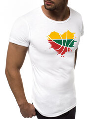 Мужская футболка Širdis JS 712005 43493, белая цена и информация | Мужские футболки | kaup24.ee