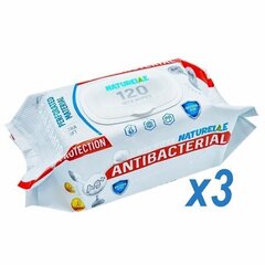 Niisked antibakteriaalsed salvrätikud Naturelle Super Pack ülipehmed, 3 x 120 tk hind ja info | Esmaabi | kaup24.ee