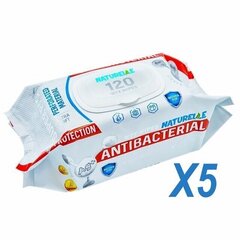 Niisked antibakteriaalsed salvrätikud Naturelle Super Pack, 5 x 120 tk hind ja info | Esmaabi | kaup24.ee