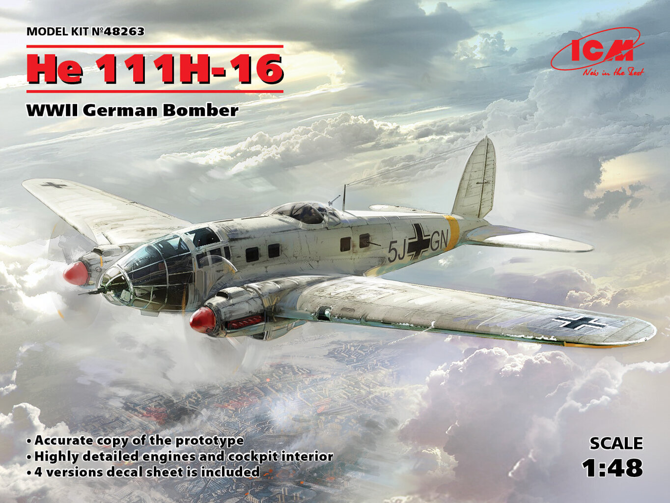 Liimitav mudel ICM 48263 German He 111H-16 1/48 hind ja info | Liimitavad mudelid | kaup24.ee