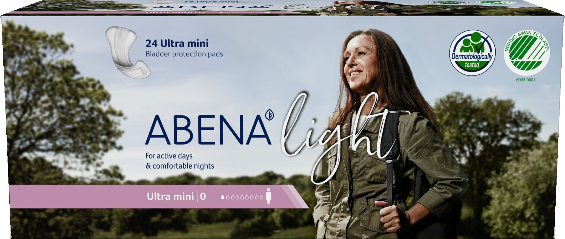 Sidemed Abena Light Ultra Mini, 20x8 cm, 24 tk. hind ja info | Tampoonid, hügieenisidemed, menstruaalanumad | kaup24.ee