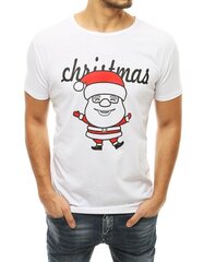 Meeste uusaasta T-särk Santa, valge hind ja info | Meeste T-särgid | kaup24.ee