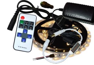 Комплект: диммируемая WW (тепло белая) LED лента 5м с RF контроллером цена и информация | Светодиодные ленты | kaup24.ee
