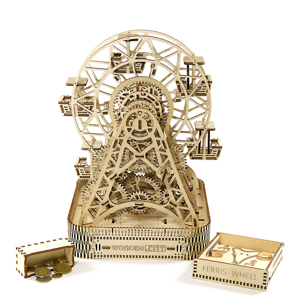 Puidust 3D-konstruktor Wooden city Vaateratas , 470 tk. hind ja info | Klotsid ja konstruktorid | kaup24.ee