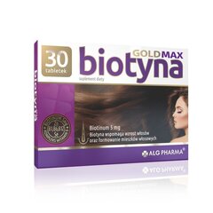 Goldmax Biotiin Tabletid 5MG N30 13,5G - Alg Pharma (Biotyna) hind ja info | Vitamiinid, toidulisandid, preparaadid tervise heaoluks | kaup24.ee