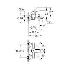 Cмеситель для ванны Grohe Bauedge цена и информация | Смесители | kaup24.ee