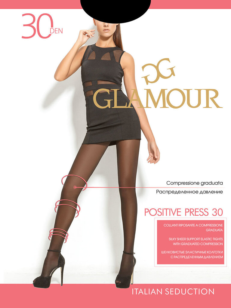 Naiste sukkpüksid GLAMOUR Positive Press 30 DEN, helepruun hind ja info | Sukkpüksid | kaup24.ee