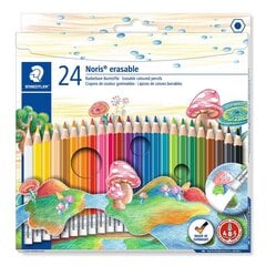 Цветные стираемые карандаши STAEDTLER Noris, 24 цвета цена и информация | Принадлежности для рисования, лепки | kaup24.ee