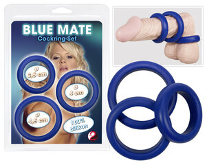 Кольца для пениса Blue MateYou2Toys, 3 шт. цена и информация | Эрекционные кольца, насадки на пенис | kaup24.ee