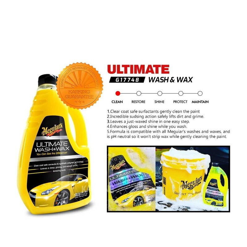 Autošampoon ja vaha ühes Meguiar's Ultimate Wash & Wax 2in1 Car Shampoo & Waxed Finish, 1420 ml цена и информация | Autokeemia | kaup24.ee