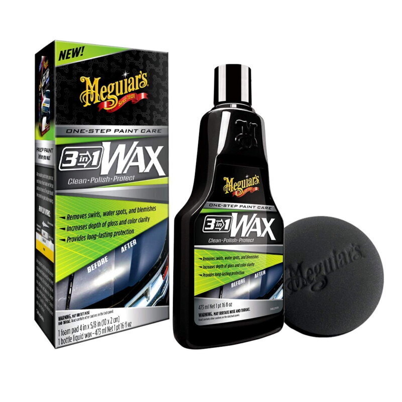 Autovaha ja aplikaator Meguiar's 3in1 One step Pain Care Clean Polish Protect Wax, 473 ml hind ja info | Autokeemia | kaup24.ee