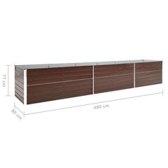 vidaXL taimelava, tsingitud teras, 480 x 80 x 77 cm, pruun цена и информация | Ящики для цветов | kaup24.ee