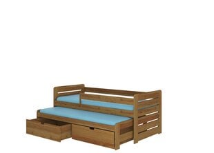 Lastevoodi ADRK Furniture Tomi 180x80 küljekaitsega, tamme värvi цена и информация | Детские кровати | kaup24.ee