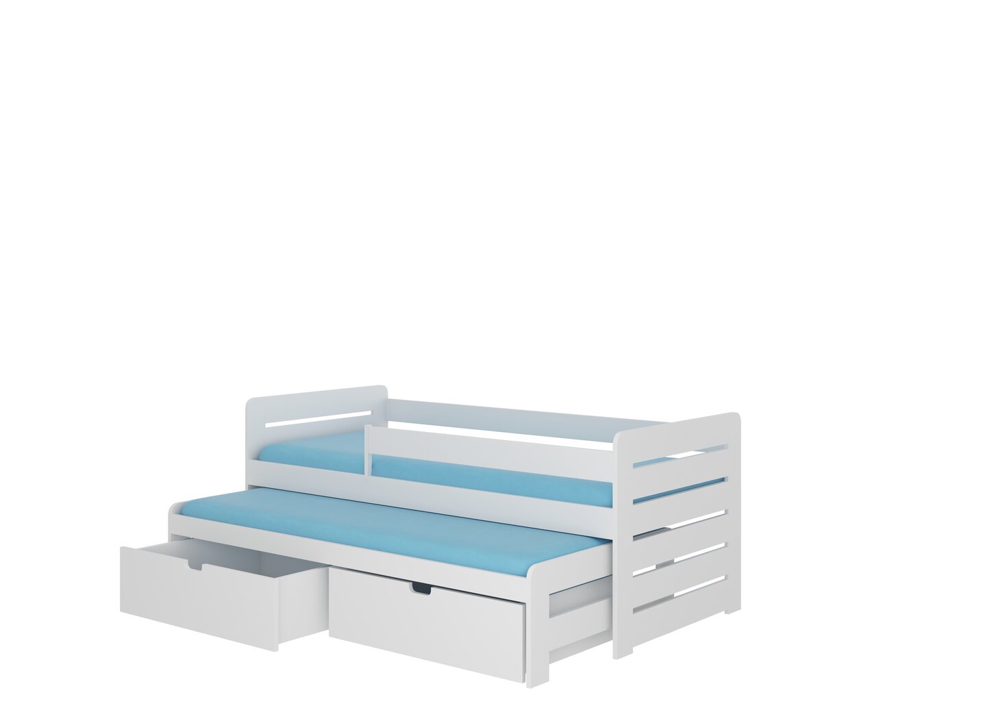 Lastevoodi ADRK Furniture Tomi 200x90 küljekaitsega, valge hind ja info | Lastevoodid | kaup24.ee