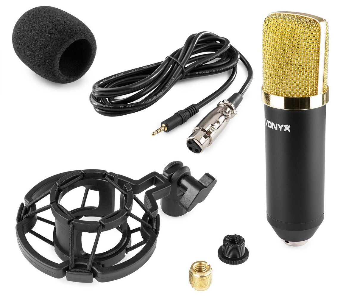 Vonyx CM400B Studio kondensaatormikrofon must / kuld цена и информация | Mikrofonid | kaup24.ee