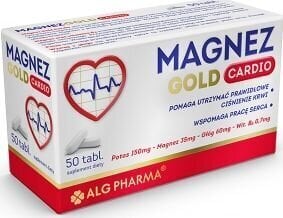 MAGNEZ GOLD CARDIO TABLETID N50 60G - ALG PHARMA цена и информация | Витамины, пищевые добавки, препараты для хорошего самочувствия | kaup24.ee