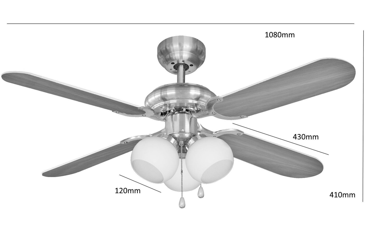 Valgusti ventilaatoriga G.LUX GF-Petra hind ja info | Ventilaatoriga valgustid | kaup24.ee