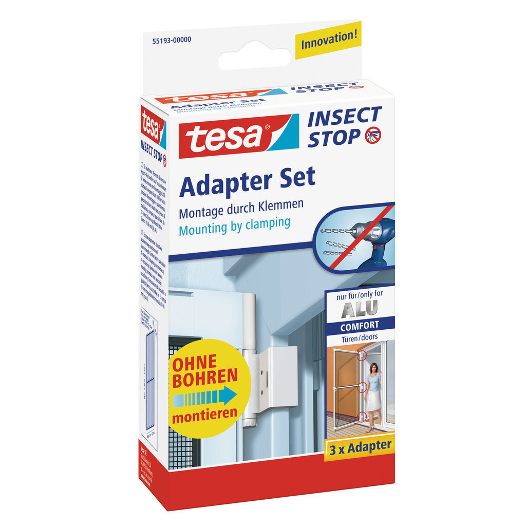 Adapter sääsevõrguga alumiiniumraamile Tesa Insect Stop Alu Frames Comfort, valge цена и информация | Sääsevõrgud, putukavõrgud | kaup24.ee