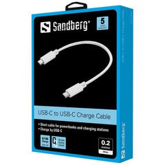 Sandberg 136-30 USB-C to USB-C Charge cable 0.2m hind ja info | Kaablid ja juhtmed | kaup24.ee