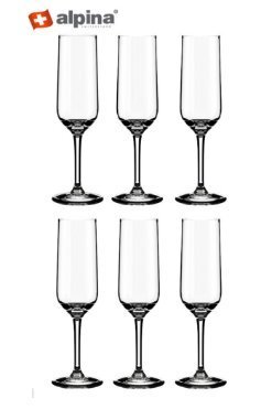 Šampanja klaasid Alpina 6 tk hind ja info | Klaasid, tassid ja kannud | kaup24.ee