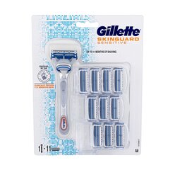 Raseerija meestele Gillette SkinGuard Sensitive Razor + 11 raseerimispead hind ja info | Raseerimisvahendid | kaup24.ee