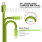 Swissten Textile Fast Charge 3A Lighthing (MD818ZM/A) Data and Charging Cable 2m Green цена и информация | Kaablid ja juhtmed | kaup24.ee