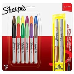 Sharpie Fine markerite komplekt 12 tk. + kingitus hind ja info | Käsitööriistad | kaup24.ee