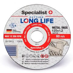 Metallilõikeketas LongLife 125x1,2x22 цена и информация | Механические инструменты | kaup24.ee