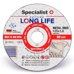 Metallilõikeketas LongLife125x1,6x22 цена и информация | Механические инструменты | kaup24.ee