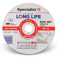 Metallilõikeketas LongLife 150x1,6x22 hind ja info | Käsitööriistad | kaup24.ee
