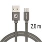 Swissten Textile Quick Charge Universal Micro USB Data and Charging Cable 2.0m Grey hind ja info | Mobiiltelefonide kaablid | kaup24.ee