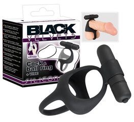 Двойное вибрационное кольцо для пениса «Black Velvets​» цена и информация | Эрекционные кольца, насадки на пенис | kaup24.ee
