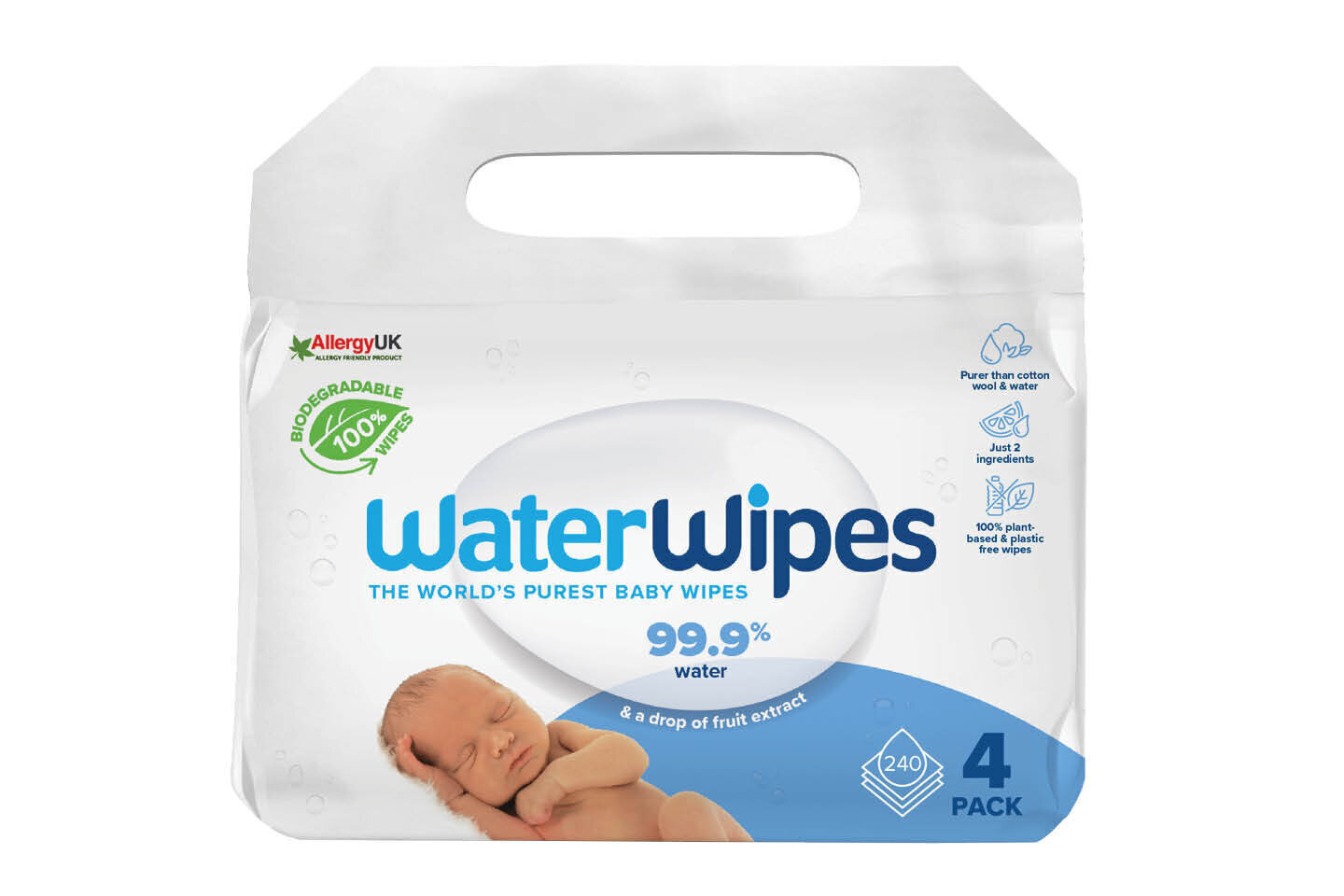 WaterWipes niisked puhastuslapid, lagunevad 4x60 tk. цена и информация | Niisked salvrätikud | kaup24.ee