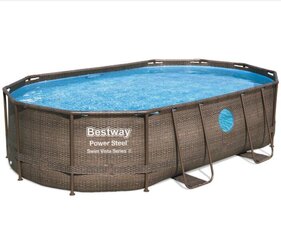 Каркасный бассейн Bestway Power Steel Swim Vista 488x305x107 см, с фильтром цена и информация | Бассейны | kaup24.ee