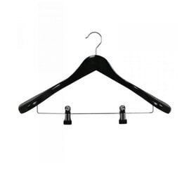 Вешалка широкого плеча с клипсами для брюк,черная цена и информация | Вешалки и мешки для одежды | kaup24.ee