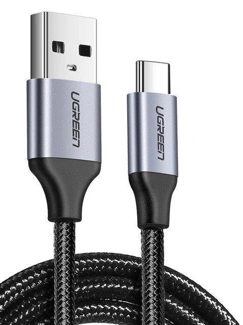 Ugreen US288 USB-C kaabel, QC3.0, alumiiniumist pistik, 0,5 m, must цена и информация | Kaablid ja juhtmed | kaup24.ee
