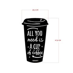 Metallist seinadekoratsioon All U Need is Coffee цена и информация | Детали интерьера | kaup24.ee