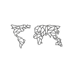 Металлическое подвесное украшение Geometric World Map Black, 120x58 см цена и информация | Детали интерьера | kaup24.ee